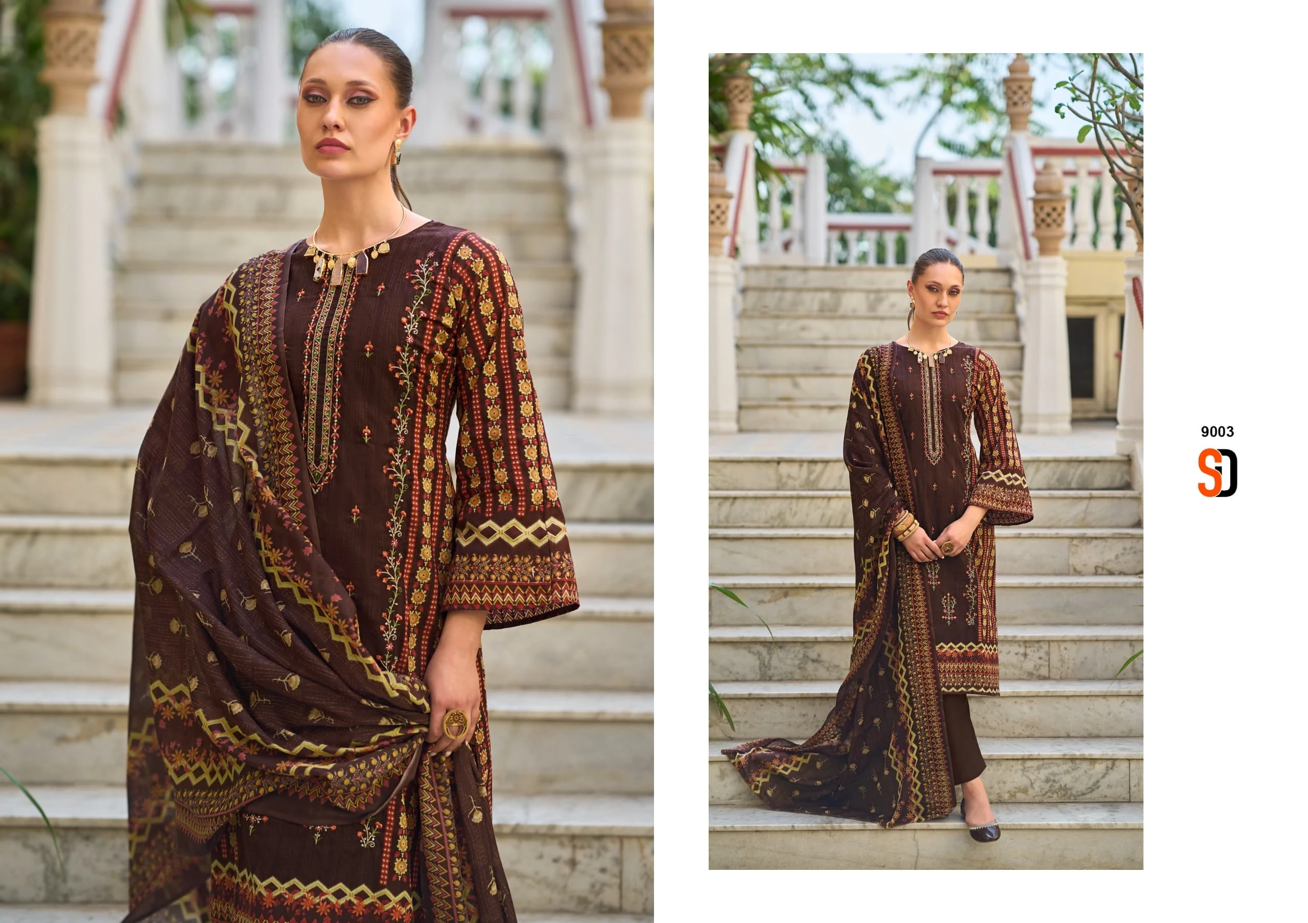 Sharaddha Designer Bin Saeed Vol 9 Pure Cotton Wholesale Pakistani Salwar Suit Catalog — Wholesale Salwar Suits, MPA wholesale from Surat - Gallery Image 5